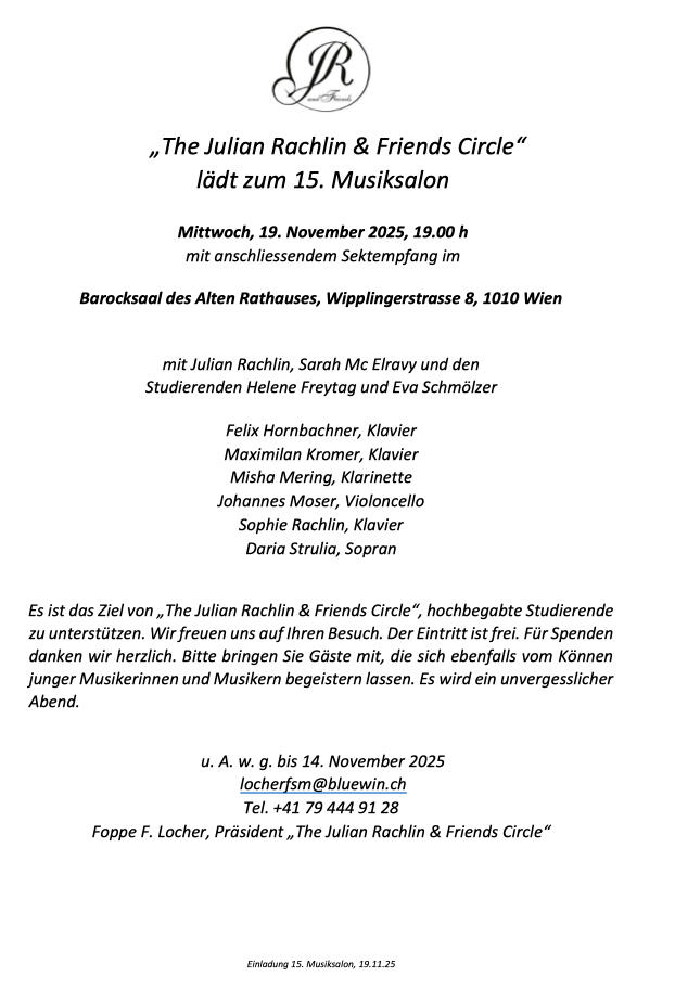 Julian Rachlin Musiksalon 2025